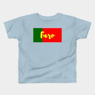 Faro City in Portuguese Flag Colors Kids T-Shirt